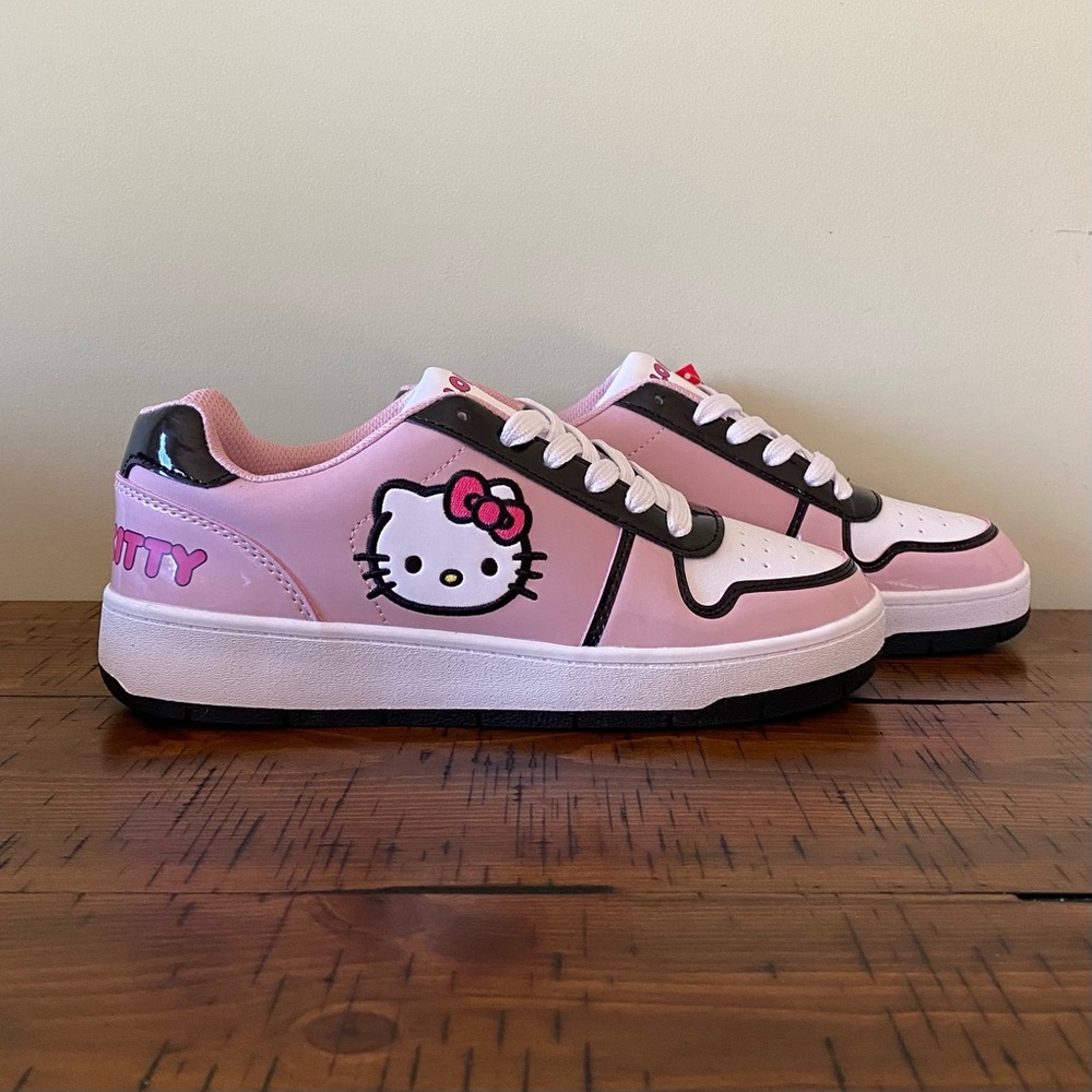 Women’s Sanrio Hello Kitty Pink Low Top Sneakers Size 7, 8, and 9 Available